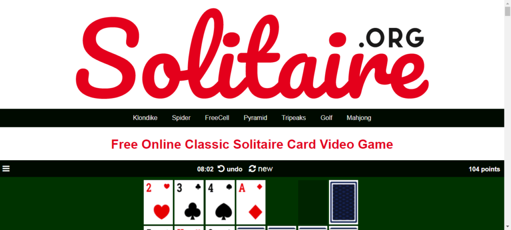 Mainkan Video Game Solitaire Online Gratis